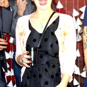 My Michelle 80s party dress, flouncy skirt with velvet dots